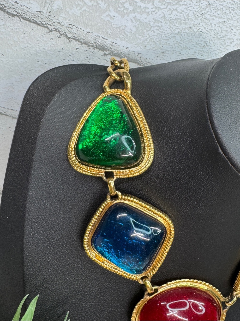 VTG 90s KJL for Avon Kenneth Jay Lane Caprianti Jewel Tone Statement Necklace - Picture 3 of 12